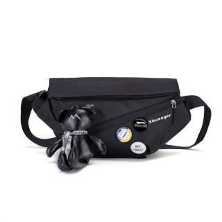 Slazenger Nylon Fabric Detachable Doll Badge Fanny Pack, Sling Bag, Shoulder Bag, Crossbody Bag Medium Unisex