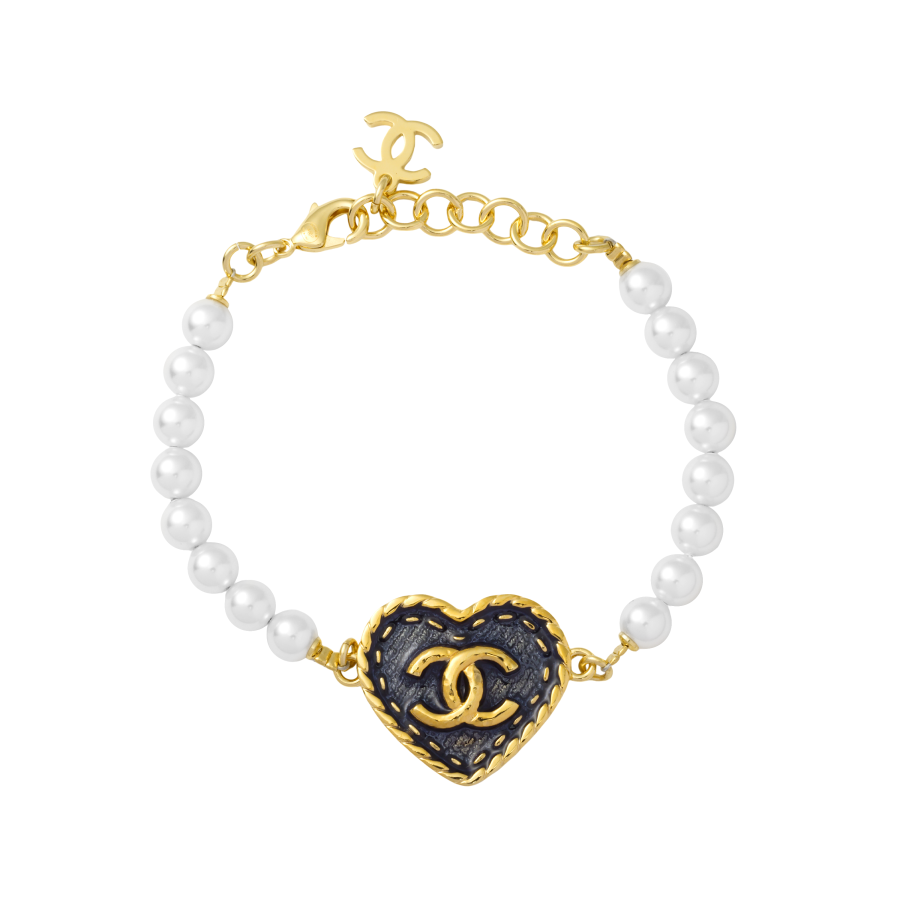 CHANEL 1986 1988 Cc Heart Bracelet