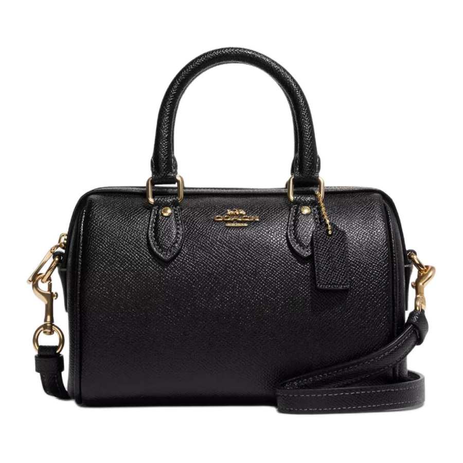 COACH Rowan Recycled Leather Shoulder Bag, Crossbody Bag, Handbag Small Women's Black
