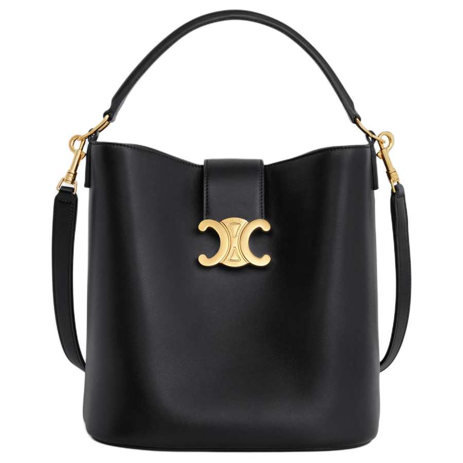 CELINE Louise Calfskin Crossbody Handbag Medium Women's Black