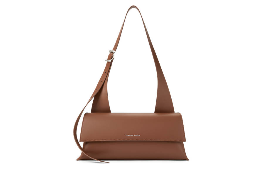 CHARLES&KEITH Polyurethane Underarm Shoulder Bag, Crossbody Bag Medium Women's Chocolate