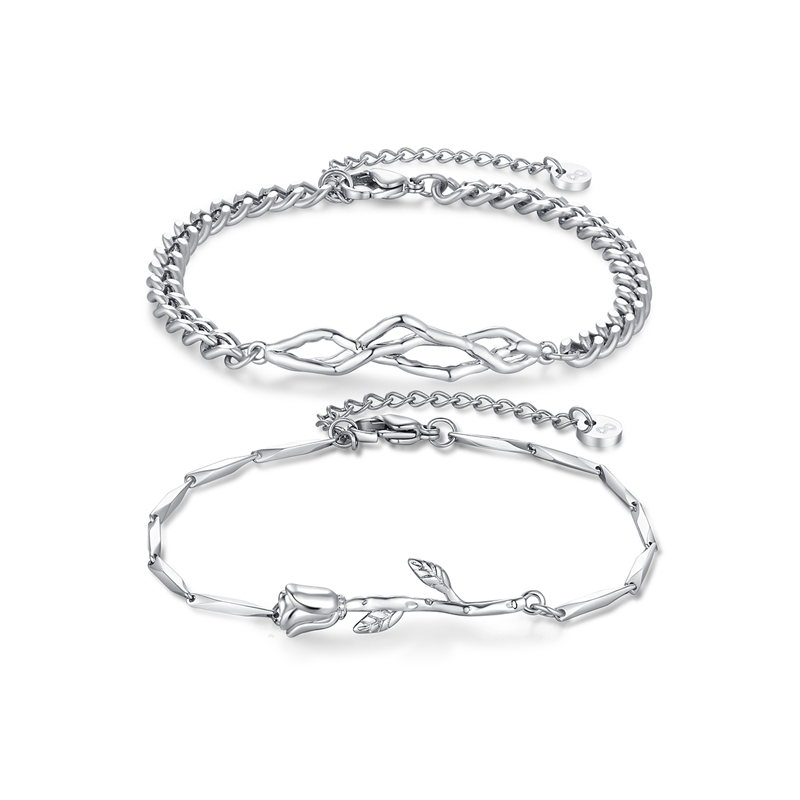 Zeroline Zeroline S925 Silver/Titanium Steel Bracelets Unisex