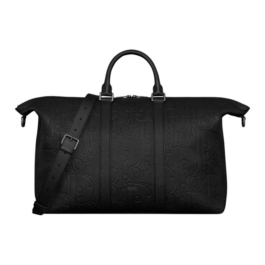 DIOR DIOR Gravity Print Effect Grain Cow Leather Travel Bag Men's