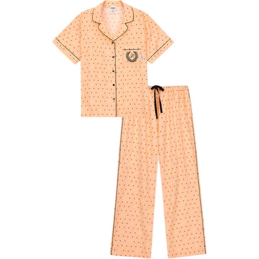 Victoria's Secret Pajama Set Women's Pink Orange