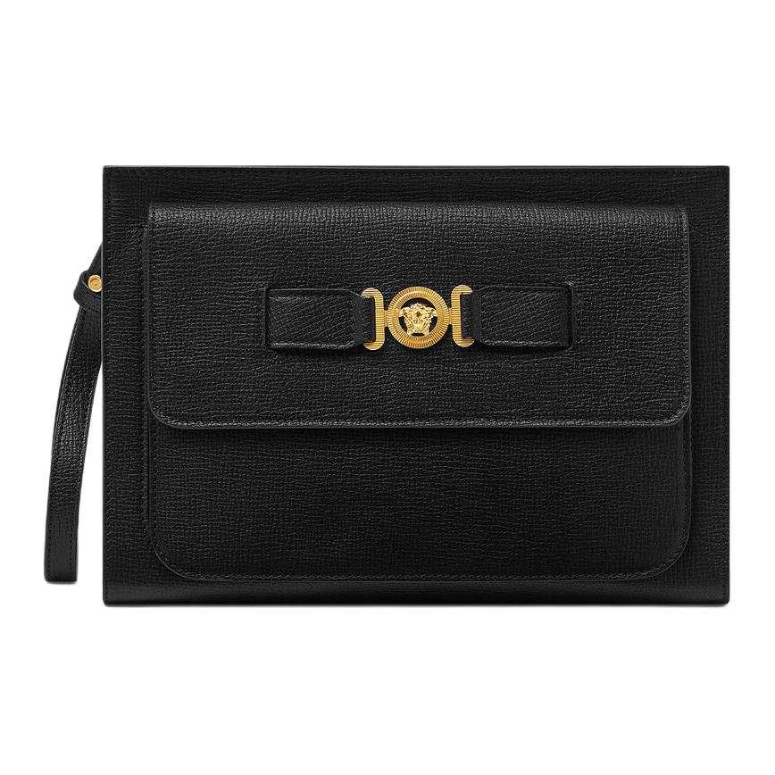 VERSACE Medusa Goatskin Clutch Large Men's Black