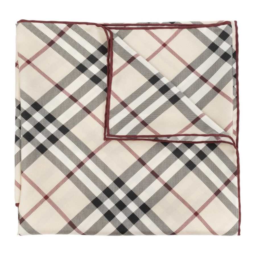 Burberry 100 Mulberry Silk Scarves Unisex White