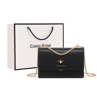 CinvaiKrose Cow Leather With Synthetic Leather Shoulder Bag, Crossbody Bag, Small Square Bag Medium Women's