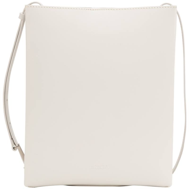 CALVIN KLEIN Simple White Summer Collection Cow Leather Shoulder Bag Regular Women's Ivory
