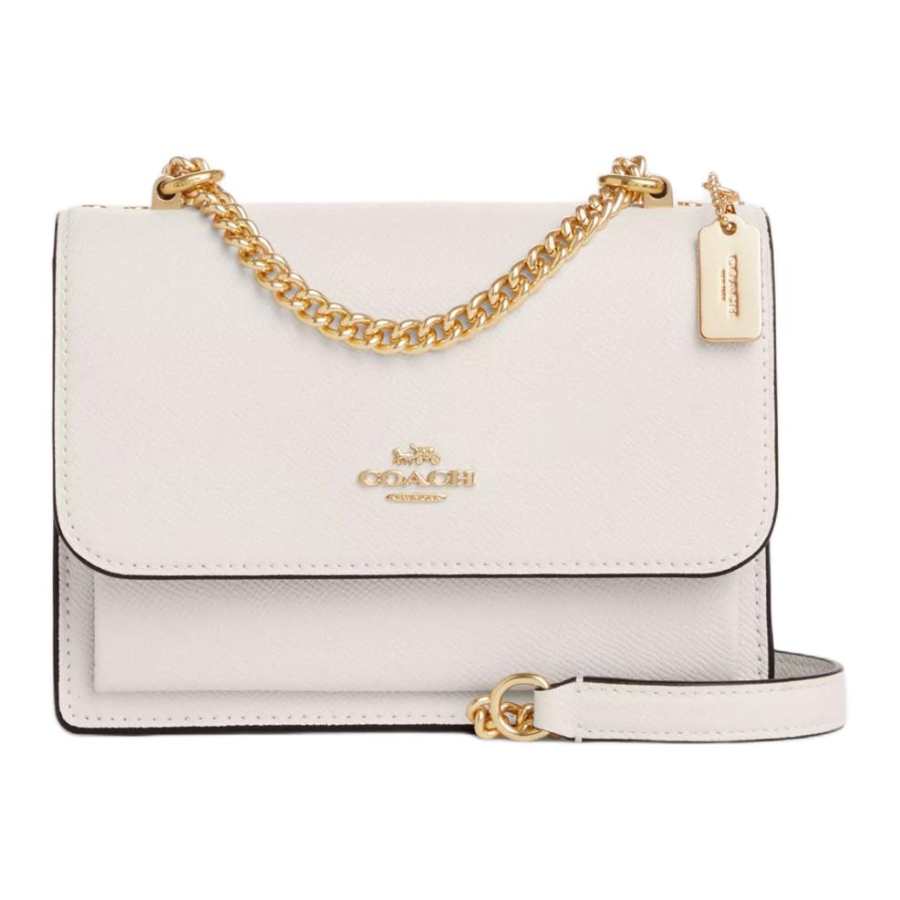 COACH Klare Cross Grain Leather Shoulder Bag, Crossbody Bag Small Women's Chalk White