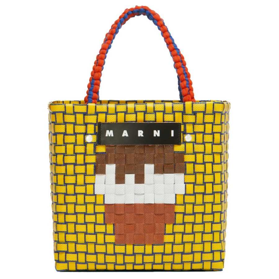 MARNI Polypropylene Tote Bag, Shopping Bag, Handbag Mini Women's Yellow