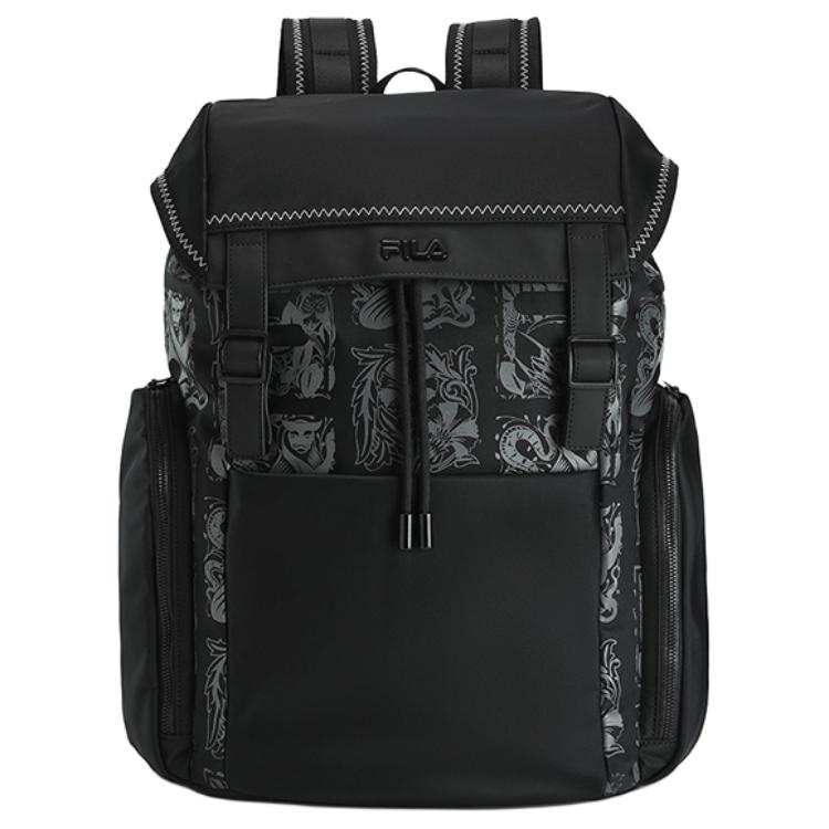 FILA FILA Fabric, Synthetic Leather Backpack Regular Men's Black