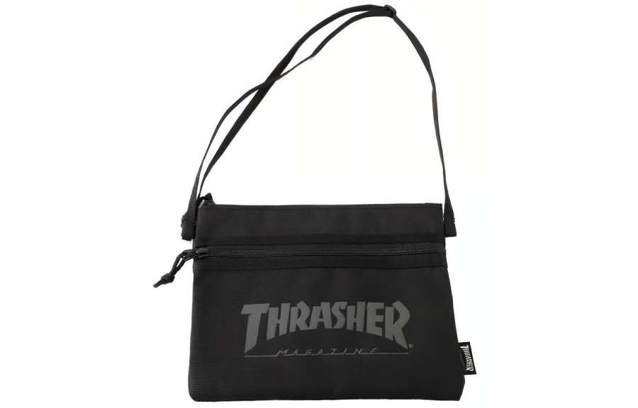 Thrasher Thrasher Polyester Crossbody Bag Regular Unisex Black Text Black