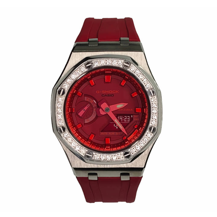CASIO CASIO Men Liquid Crystal/Analog Dual Display Series 44mm Red Watch