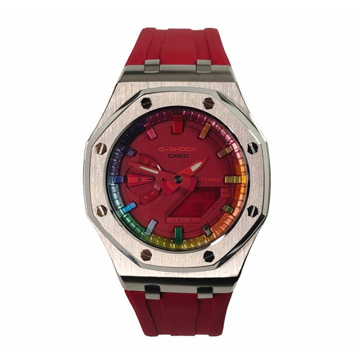 CASIO CASIO Men Liquid Crystal/Analog Dual Display Series 44mm Red Watch