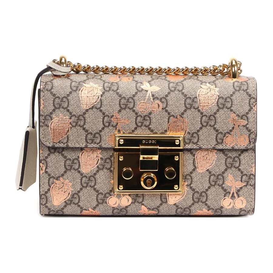 GUCCI Padlock Canvas With Leather Box Bag, Shoulder Bag, Crossbody Bag Women's Ebony