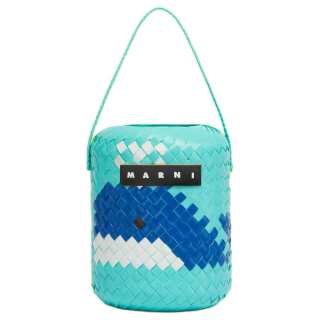 MARNI Polypropylene With Cow Leather Bucket Bag Handbag Women's Light Blue