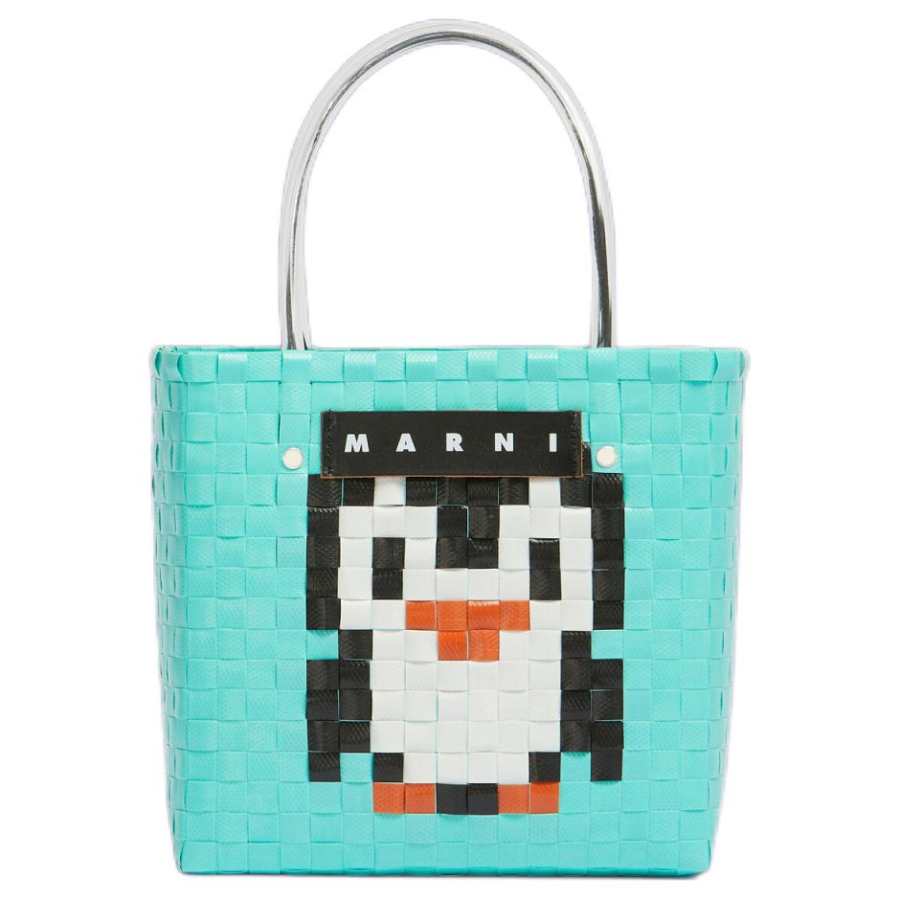 MARNI Polypropylene Mixed With Polyvinyl Chloride Tote Bag, Shopping Bag, Handbag Women's Blue
