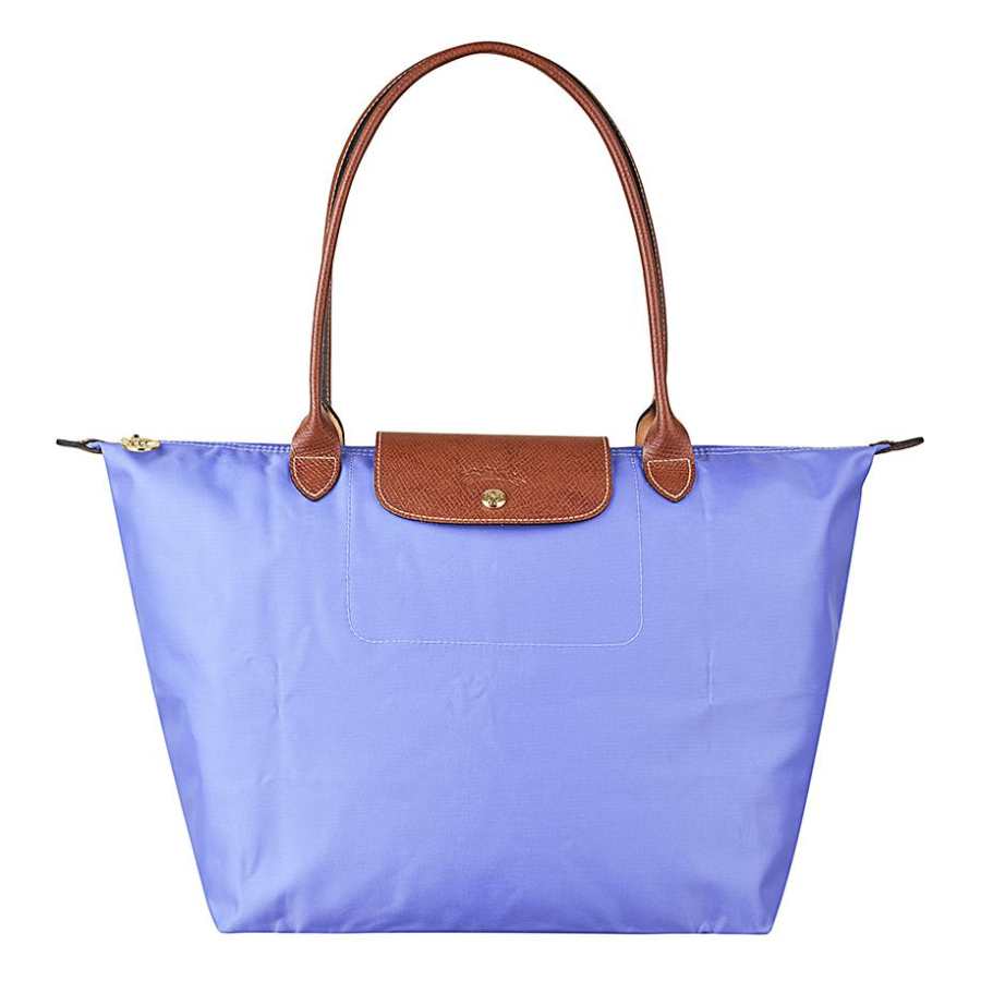 LONGCHAMP Le Pliage Recycled Canvas With Leather Dumpling Bag Handbag, Shoulder Bag Large Women's Lavender
