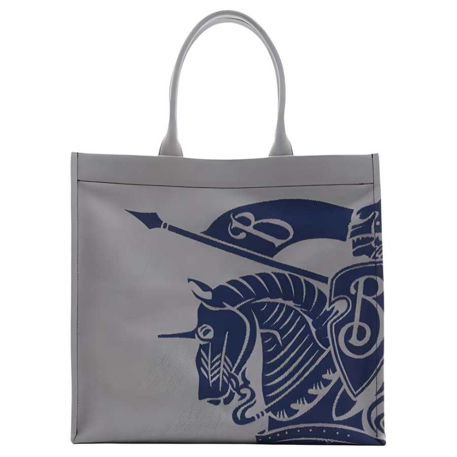 Burberry Canvas Bag, Tote Bag, Shopping Bag, Shoulder Bag, Handbag Medium Men's Gray & Blue