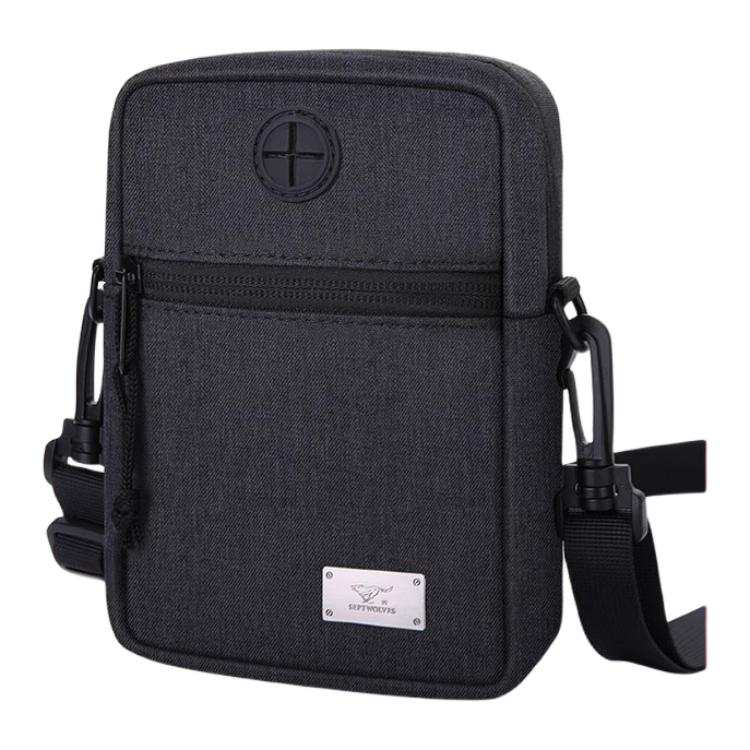 SEPTWOLVES SEPTWOLVES Polyester Crossbody Bag, Shoulder Bag Small Men's Black/Red