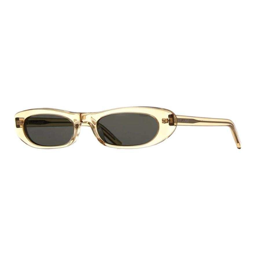 SAINT LAURENT SAINT LAURENT Acetate Irregular Shape Sunglasses Unisex Beige