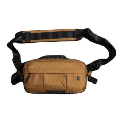 Tomtoc Nylon Fabric With Ballistic Nylon Crossbody Bag, Shoulder Bag Men's Shadow Black/Sandstone Brown