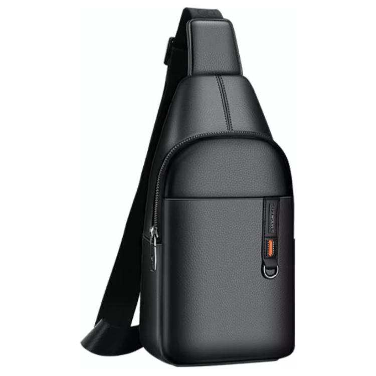 SEPTWOLVES Cow Leather Shoulder Bag, Crossbody Bag, Sling Bag Medium Men's Black