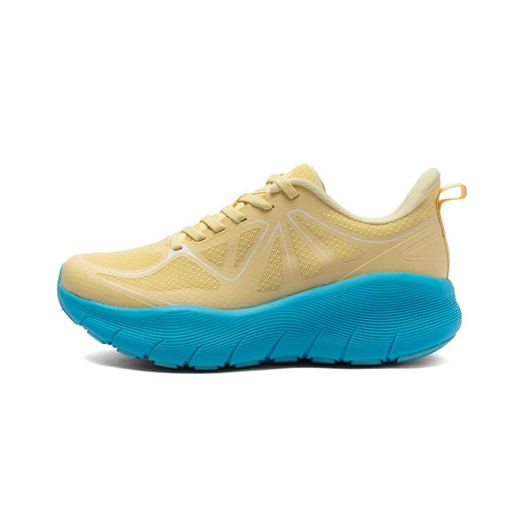LPMX Cushioning Slip Resistant Abrasion Resistant Breathable Low top Running Shoes Unisex Yellow Blue
