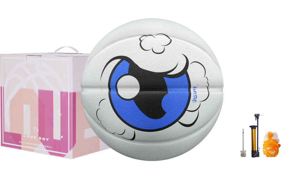 VEIDOORN Rubber Basketball Blue White Size 7 Ball Training Unisex
