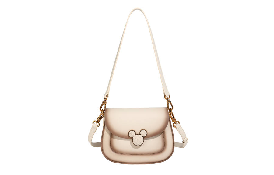 Disney Mickey Series Pu Underarm Small Square Bag Shoulder Bag Women's Milk Coffee