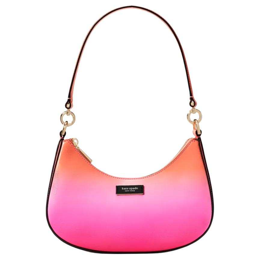Kate Spade Sam Gradient Saffiano Leather Portable Crossbody Bag, Shoulder Bag Small Women's Pink Multicolor