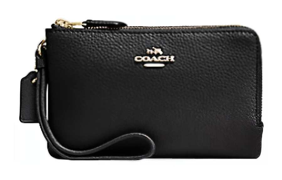 COACH COACH Leather Clutch Small Women's Black