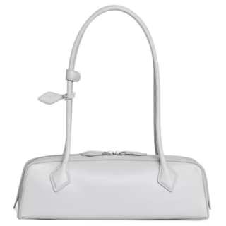 Alaia Goatskin Shoulder Bag, Dachshund Bag, Baguette Bag, Handbag, Shoulder Bag Women's Pearl Gray