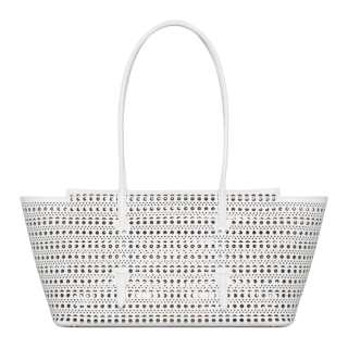 Alaia Calfskin Shoulder Bag, Crossbody Bag, Handbag Medium Women's White