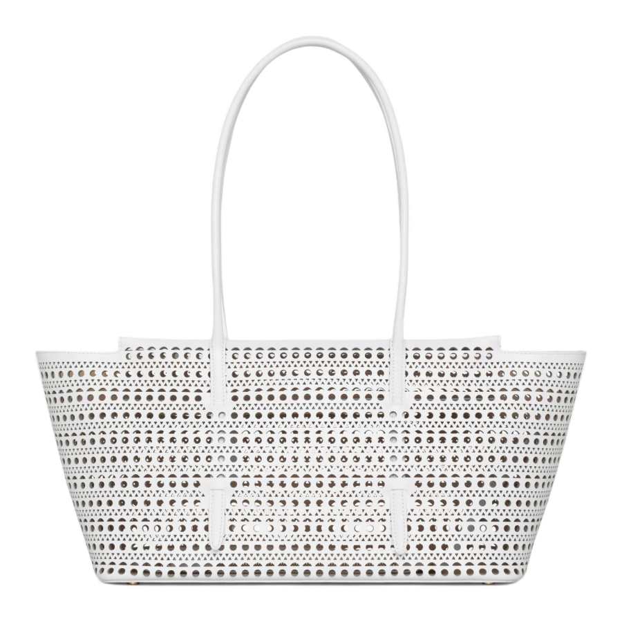 Alaia Calfskin Shoulder Bag, Crossbody Bag, Handbag Medium Women's White