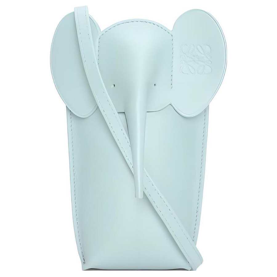 LOEWE Cow Leather Cell Phone Pouch, Shoulder Bag, Crossbody Bag Women's Iceberg Blue