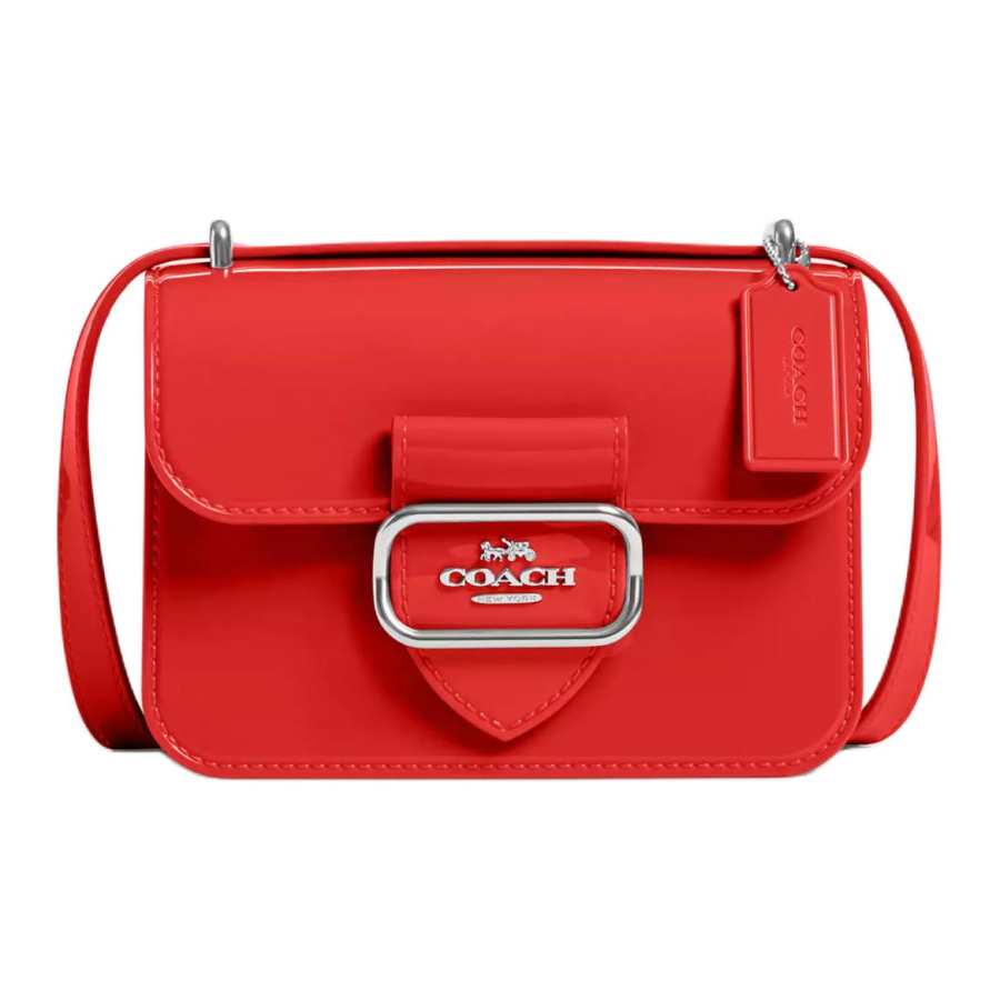 COACH Morgan Jelly Shoulder Bag, Crossbody Bag Small Women's Silver & Miami Red