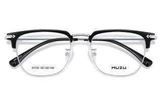 MUZU Browline Blue Light Blocking Glasses Men's