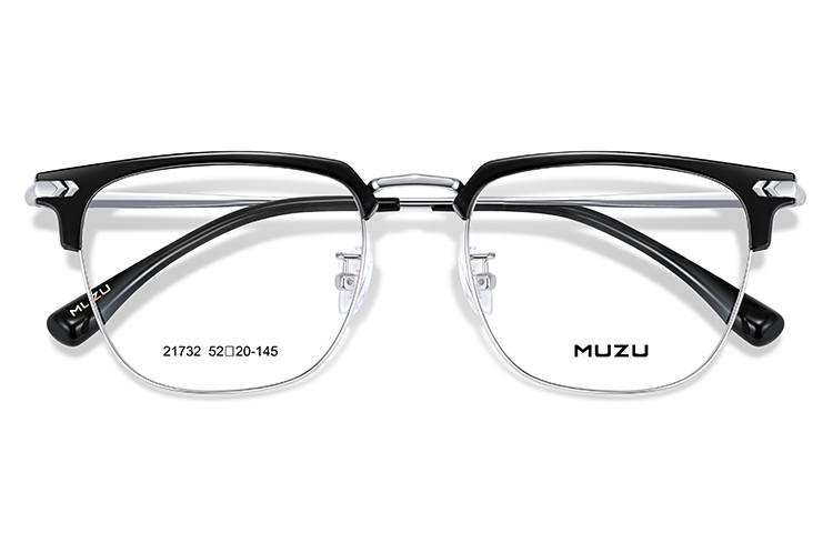 MUZU MUZU Browline Blue Light Blocking Glasses Men's