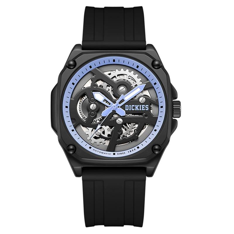 Dickies Wrist Watches Mechanical Movement Silicone Strap Black Dial Unisex
