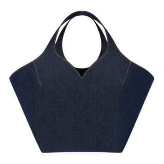WE11DONE Cotton With Denim And Polyester Tote Bag, Shopping Bag, Handbag Women's Marine Blue