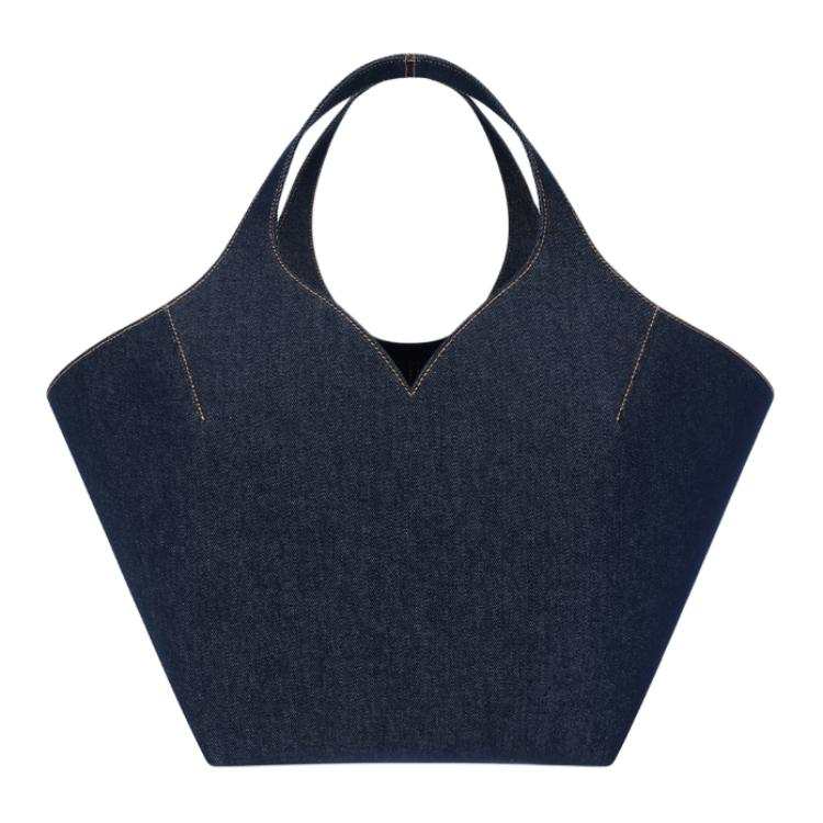 WE11DONE Cotton With Denim And Polyester Tote Bag, Shopping Bag, Handbag Women's Marine Blue