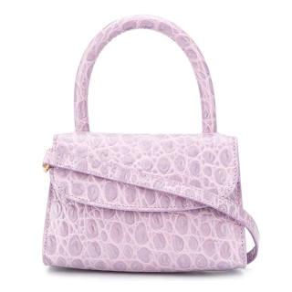 By Far Croco Cow Leather Shoulder Bag, Crossbody Bag, Handbag Mini Women's Lilac Purple