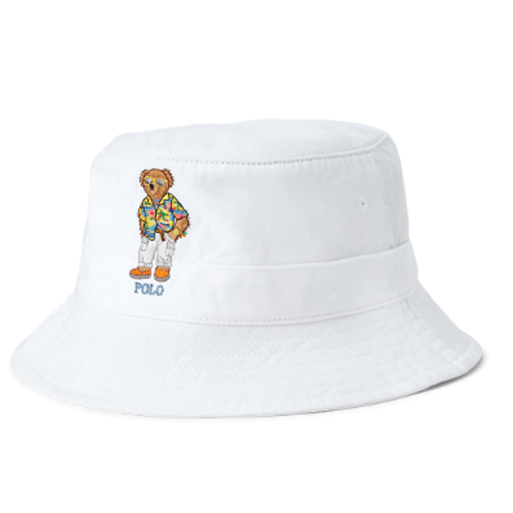 Polo Ralph Lauren Embroidery Print Cotton, Polyester Bucket Hats Men's White
