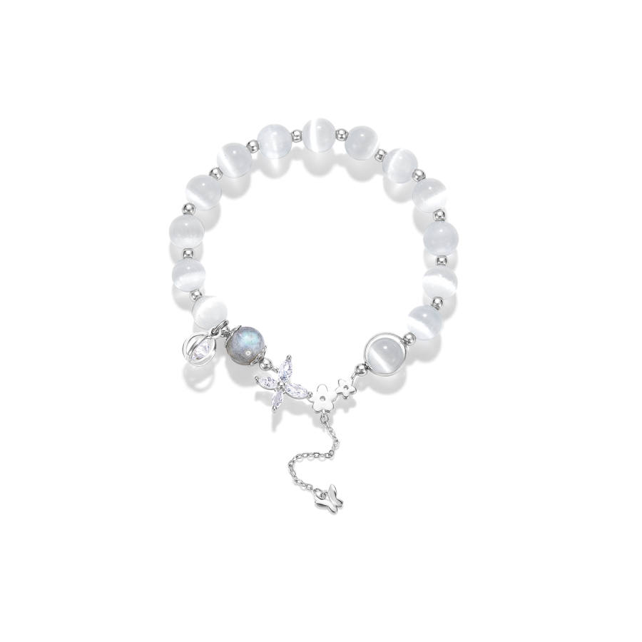 Zeroline Zeroline Glass Cat's Eye Beaded Bracelets Women's