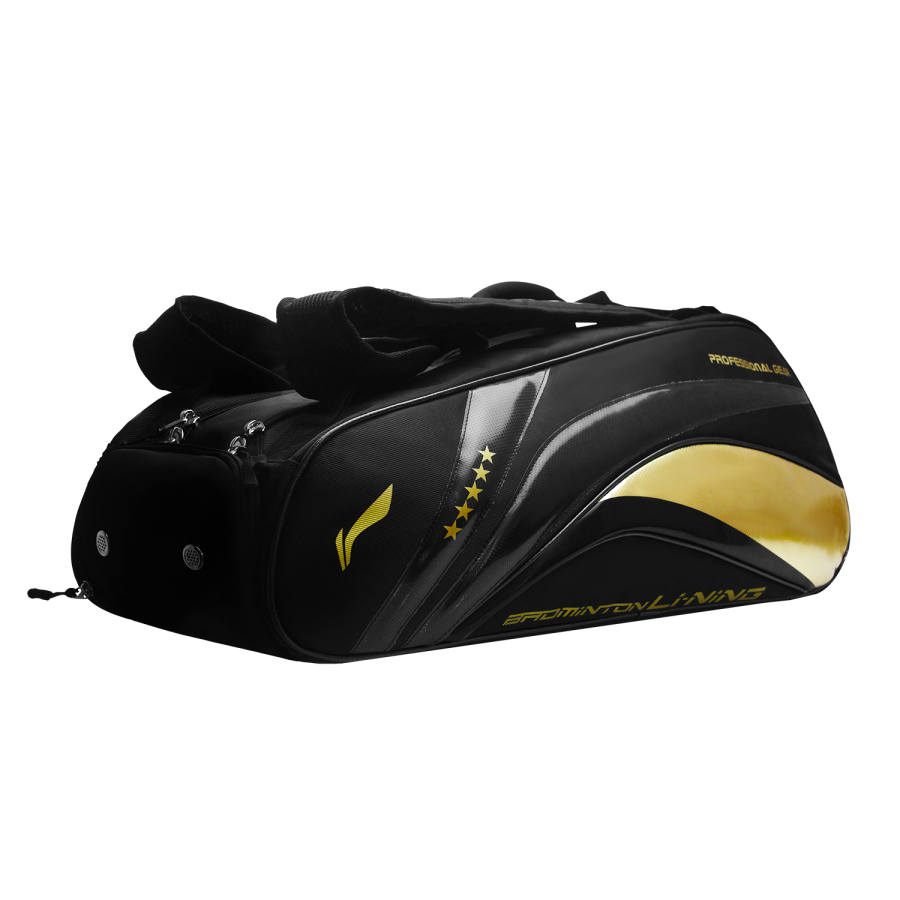Li-Ning Li Ning Polyester Double Shoulder Gym Bag Regular Unisex Black Gold