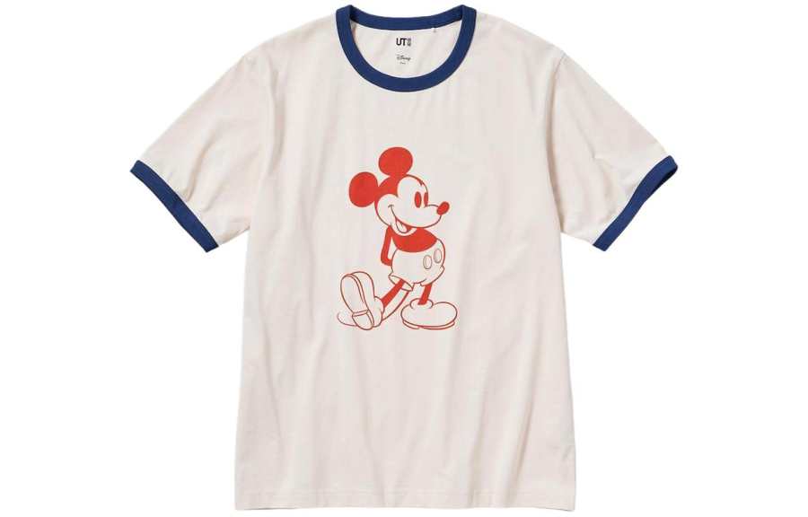 UNIQLO UT T Shirts Unisex Ivory Crew Neck Moderate