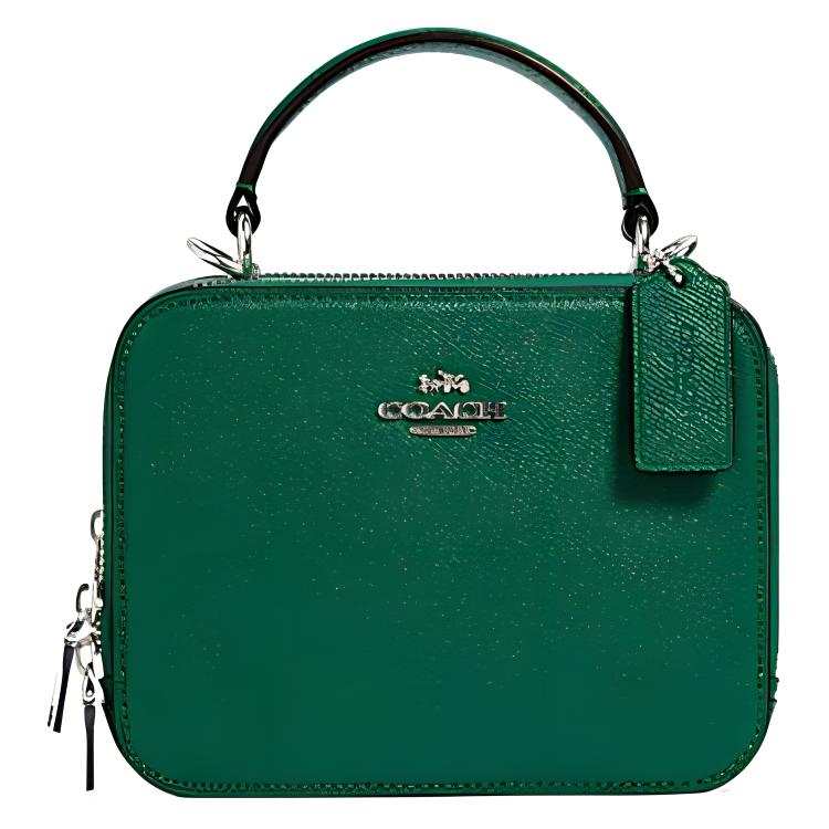 COACH BOX CROSSBODY Leather Small Square Bag, Box Bag, Handbag, Shoulder Bag, Crossbody Bag Small Women's Jasper