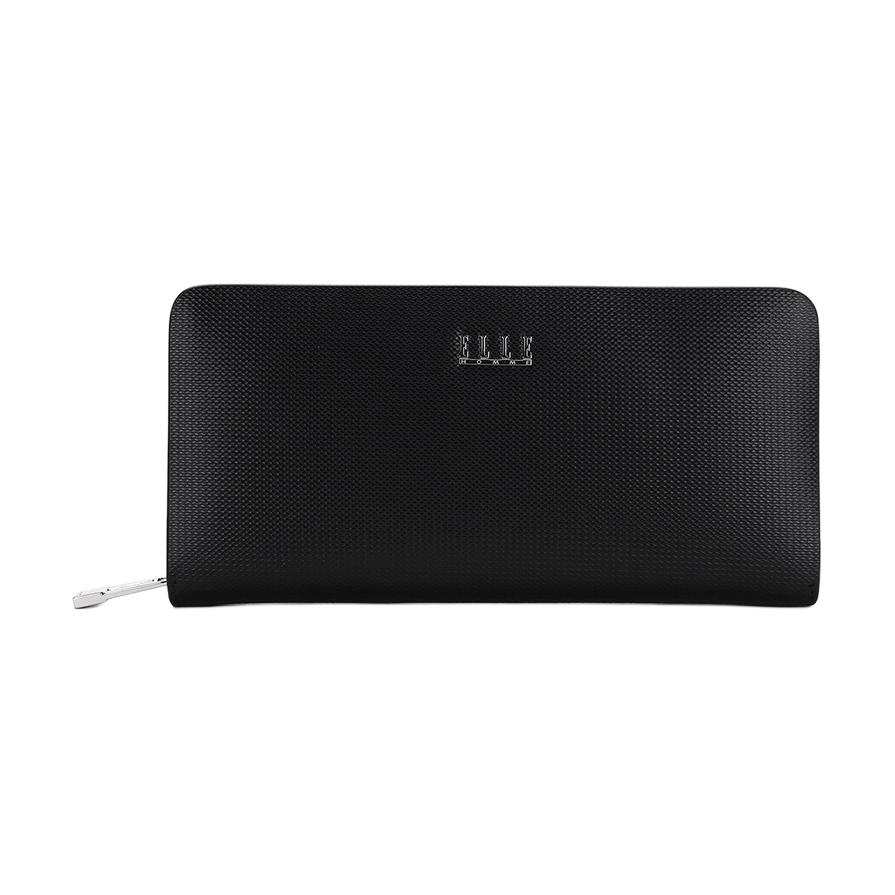 ELLE HOMME Business Casual Cow Leather Clutch Wallet With Handle Regular Men's Black