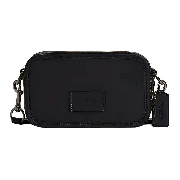 COACH Cow Leather Shoulder Bag, Crossbody Bag Small Women's Black